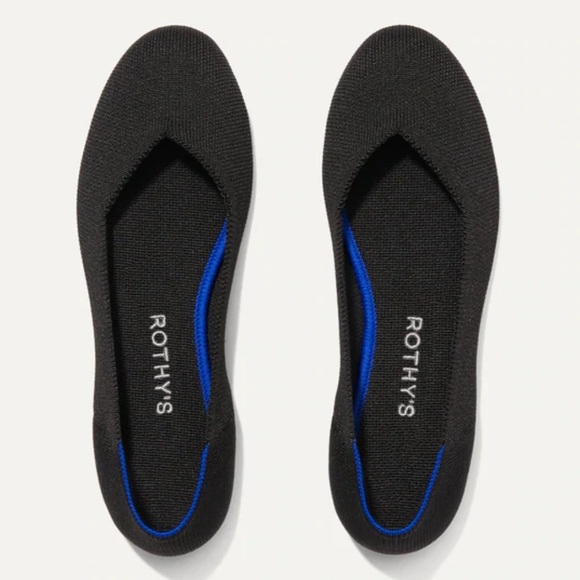 Rothy’s Classic Round Toe Flat Black - Picture 1 of 6